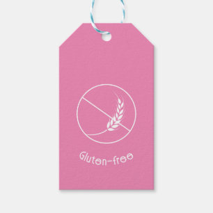 Étiquettes-cadeau Symbole sans gluten Pretty Rose Blanc