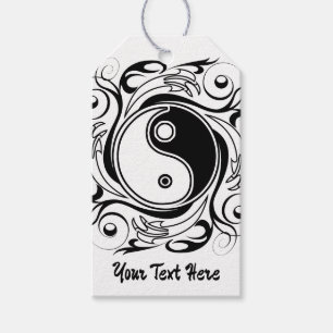Étiquettes-cadeau Symbole Yin & Yang Tatouage Noir et Blanc