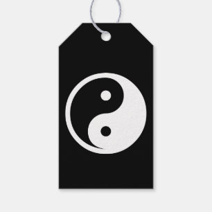 Étiquettes-cadeau Symbole Yin Yang - tatouage solide design 2