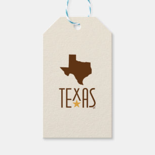 Étiquettes-cadeau Symboles du Texas, État du Texas, marron