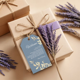 Étiquettes-cadeau Symphonie florale intemporelle en Mariage bleu