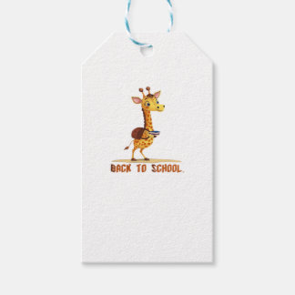 Étiquettes-cadeau T-shirt classique girafe rentrée scolaire