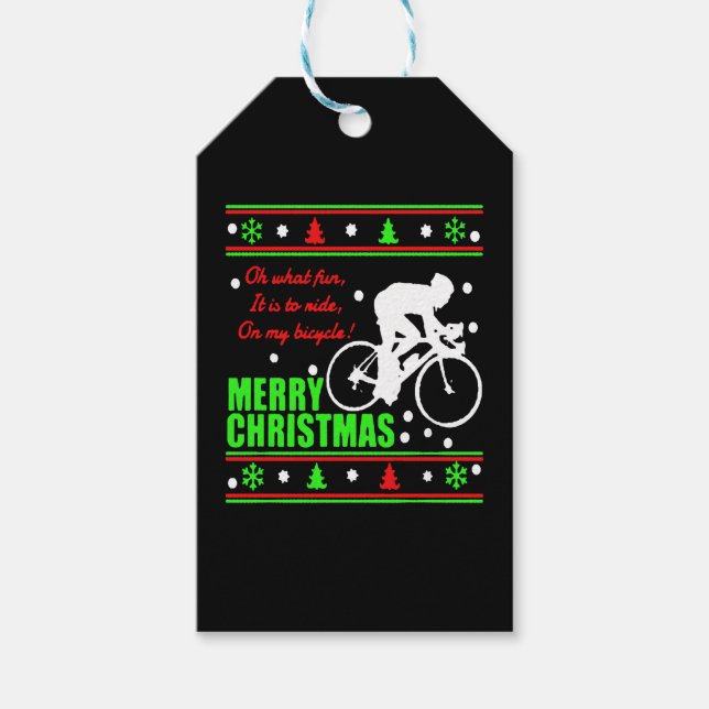 Étiquettes-cadeau T-shirt de Bicycle Christmas (Devant)