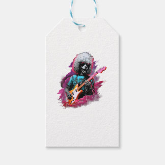 Étiquettes-cadeau T-shirt Guitare Poodle Dog Guitariste Punk Rock