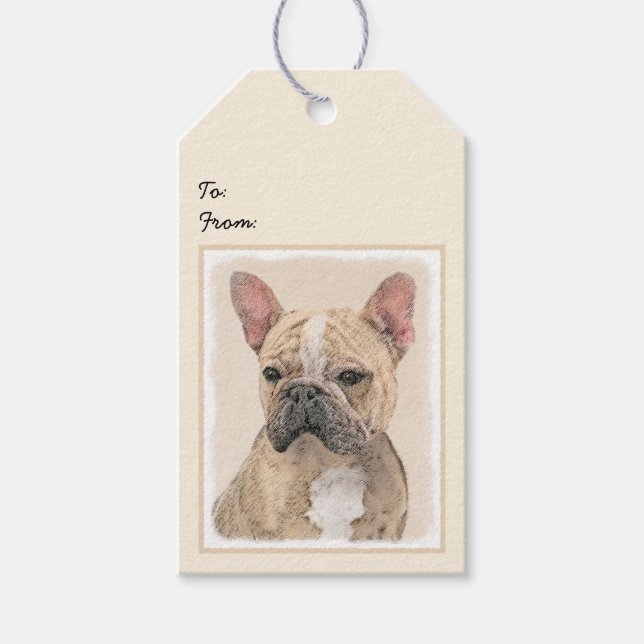Étiquettes-cadeau Tableau Français Bulldog (Sable) - Joli Original D (Devant)