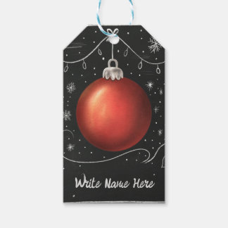 Étiquettes-cadeau Tableau noir Noël Bauble