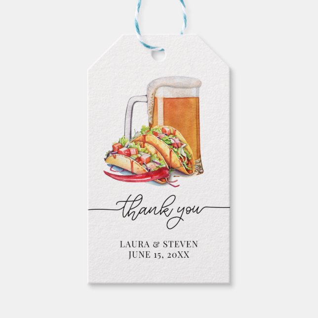 Étiquettes-cadeau Tacos et Brews (Devant)