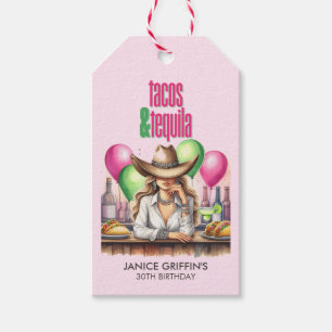 Étiquettes-cadeau Tacos rose chaud Anniversaire Enterrement de vie d