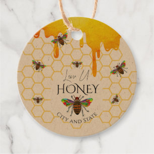 Étiquettes Cadeau Tag Apiary Honey Jar Classic Round Faver