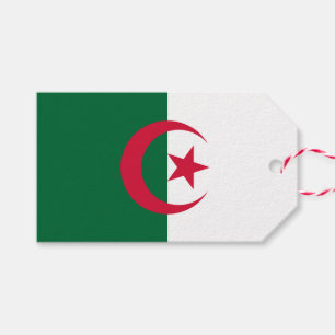 Étiquettes-cadeau Tag cadeau avec drapeau d'Algérie