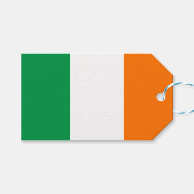 Étiquettes-cadeau Tag cadeau avec drapeau d'Irlande (Devant (Horizontal))