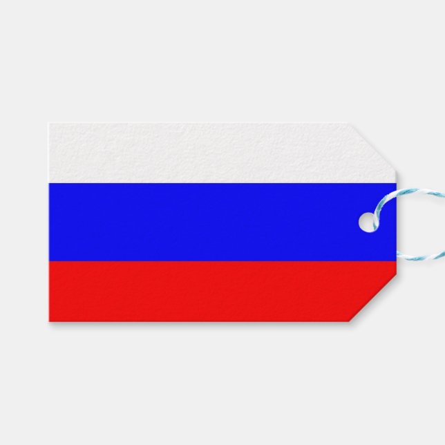 Étiquettes-cadeau Tag cadeau avec le drapeau de la Russie (Devant (Horizontal))