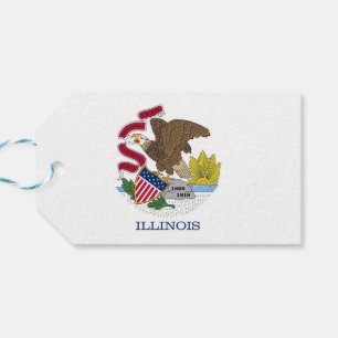 Étiquettes-cadeau Tag cadeau avec le drapeau de l'Illinois State, US