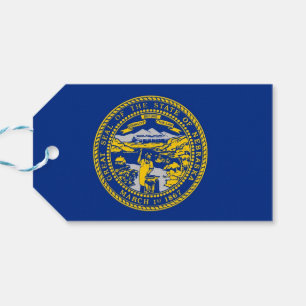 Étiquettes-cadeau Tag cadeau avec le drapeau de Nebraska State, USA