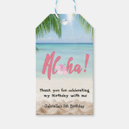 Étiquettes-cadeau Tag cadeau d'anniversaire Luau Aloha