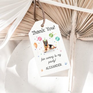 Étiquettes-cadeau Tag cadeau d'anniversaire Merci berger allemand