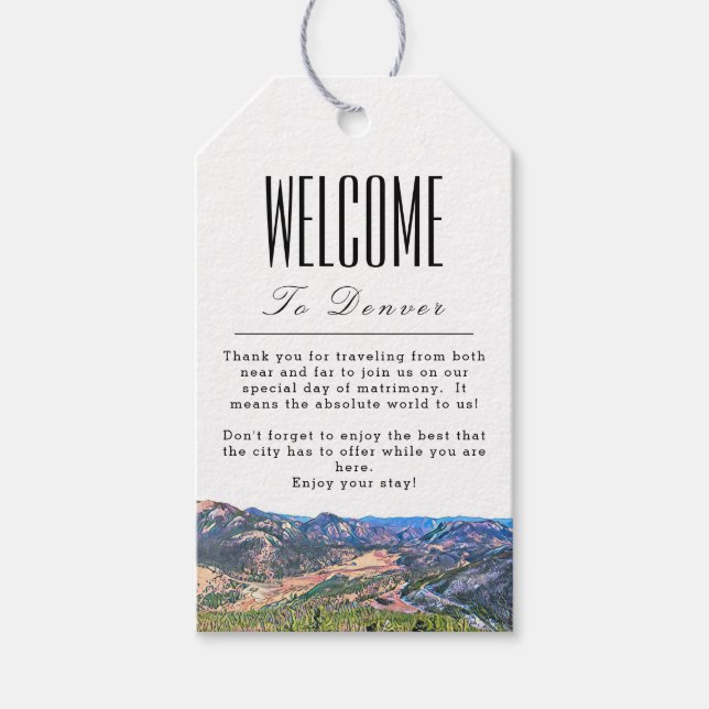 Étiquettes-cadeau Tag cadeau de bienvenue de Denver Colorado (Devant)