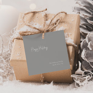 Étiquettes Cadeau Tag cadeau de famille Carré moderne Happy Holiday