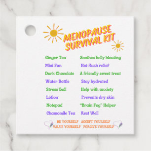 Étiquettes Cadeau Tag cadeau de kit de survie ménopause