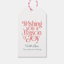 Étiquettes-cadeau Tag cadeau de la saison de vacances de joie person