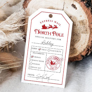 Étiquettes-cadeau Tag cadeau de livraison spéciale du pôle Nord Père