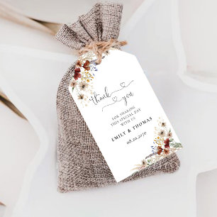 Étiquettes-cadeau Tag cadeau de minuscule Mariage Fleur sauvage