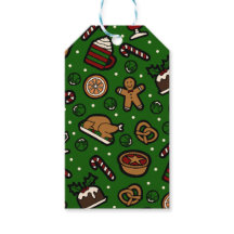 Tag cadeau de nourriture de Noël en vert