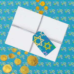Étiquettes-cadeau Tag cadeau des étoiles Hanoukka de David