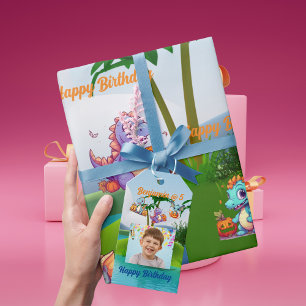 Étiquettes-cadeau Tag cadeau éffrayant Baby Dino pour enfants Annive