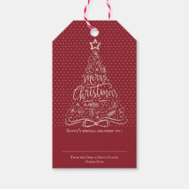 Étiquettes-cadeau Tag cadeau rouge d'élégance moderne
