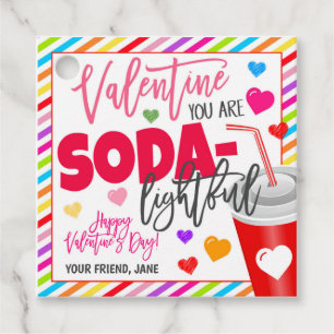 Étiquettes Cadeau Tag Cadeau Soda Valentine