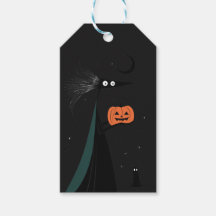 Tag cadeau sorcière Halloween Whimsical - 3 couleu