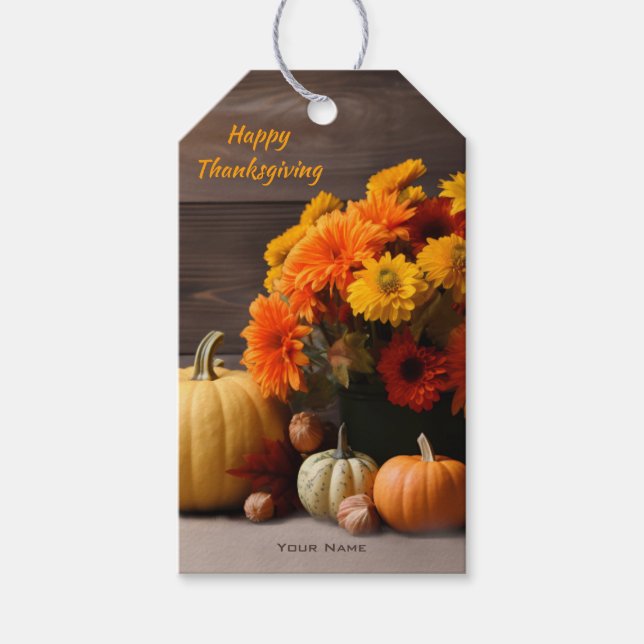Étiquettes-cadeau Tag Cadeau Thanksgiving traditionnel (Devant)