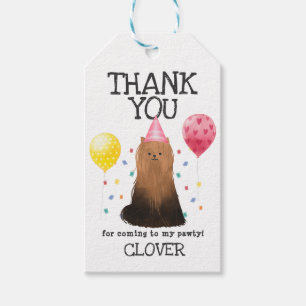 Étiquettes-cadeau Tag Cadeau Yorkie Pawty Dog Anniversaire Merci Fav