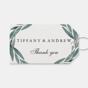 Étiquettes-cadeau Tag de cadeau Mariage de feuille verte moderne Fav