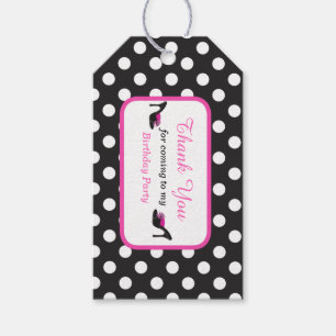 Étiquettes-cadeau Tag de cadeau Pois noir talons noirs