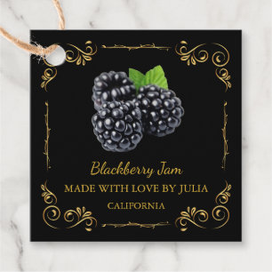 Étiquettes Cadeau Tag de Carré de confiture de Blackberry maison vin