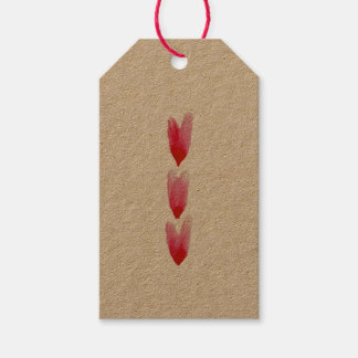 Étiquettes-cadeau Tag de Coeurs peints sur Kraft (série de 10)
