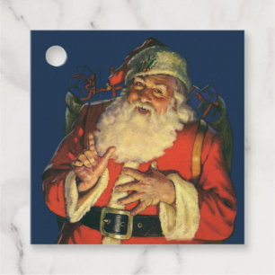 Étiquettes Cadeau TAG DE FAVEUR : Père Noël VINTAGE