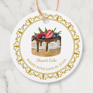 Étiquettes Cadeau Tag de gâteau au dessert maison vintage