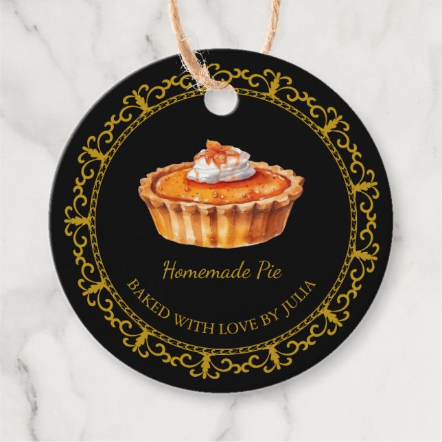 Étiquettes Cadeau Tag de hachage de tarte vintage fait maison (Devant)