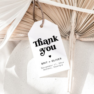 Étiquettes-cadeau Tag de Merci Super de mariage rétro Favor