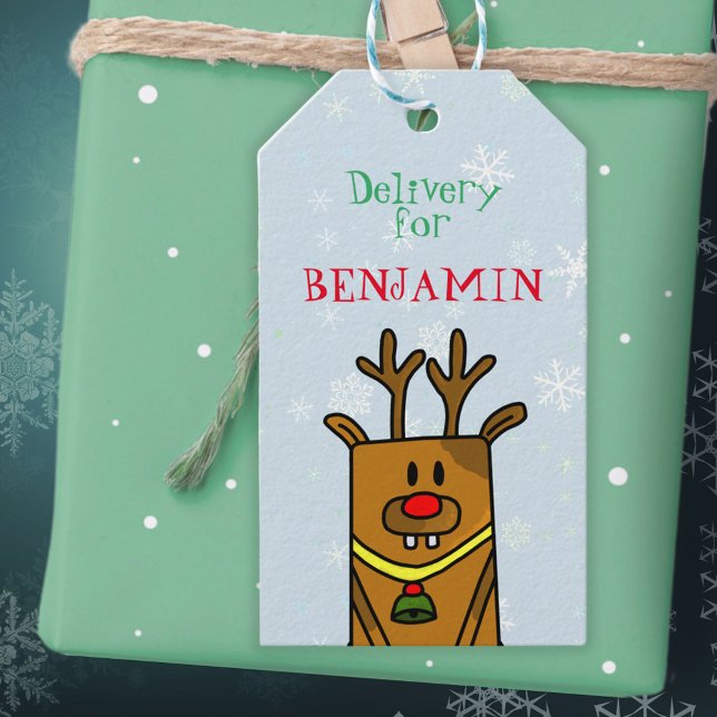 Étiquettes-cadeau Tag de Noël de la livraison de rennes pour enfants (Créateur téléchargé)
