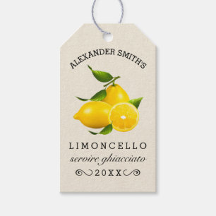 Étiquettes-cadeau Tag de suspension Limoncello fait maison   Bouteil