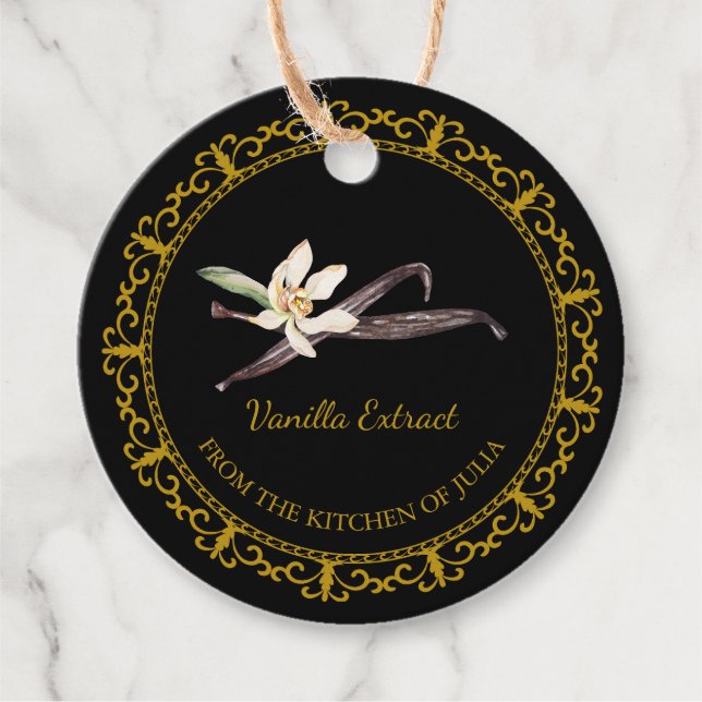 Étiquettes Cadeau Tag d'extrait de vanille maison vintage (Devant)