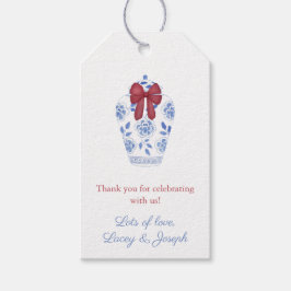 Étiquettes-cadeau Tag hiver Rouge Bow Ginger Jar Fête des mariées Fa