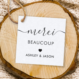 Étiquettes Cadeau Tag Merci Beaucoup, Merci Mariage Tags, Kraft