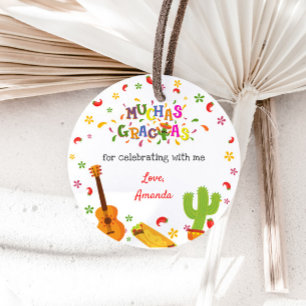 Étiquettes Cadeau Tag Muchas Gracias Merci d'anniversaire mexicain