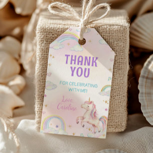 Étiquettes-cadeau Tag Rainbow Unicorn Party Merci Favor