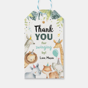 Étiquettes-cadeau Tag Safari Animaux Wild Boy Birthday Merci